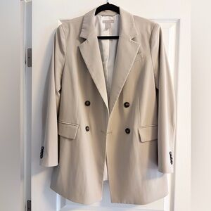 H&M Light Tan Oversized Double-Breasted Blazer